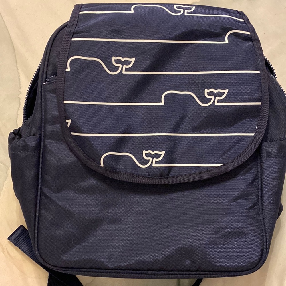 New Vineyard Vines Target Backpack or Diaper Bag Navy Blue w Whale Logo Print